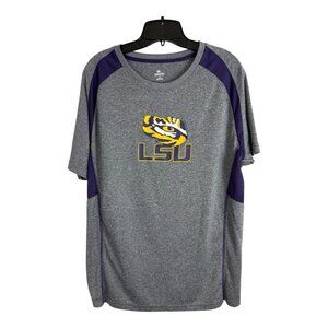 KA Knights Apparel Mens Tee Shirt Adult Size Lg 42/44 Gray LSU Tigers Gold